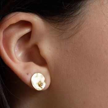 Basics Earring 15 - Clou d'oreille élégant en forme de plaque avec cristal 3