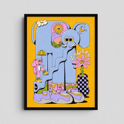 Giclée Art Print - Hacia adentro (Elefante) - Mi rayo de sol