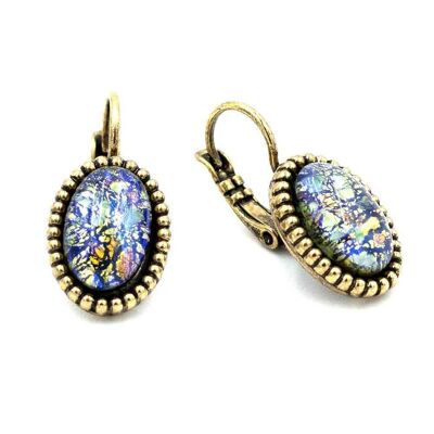 Bohemia Antique Earring 05 - Romantic, with oval glass stone