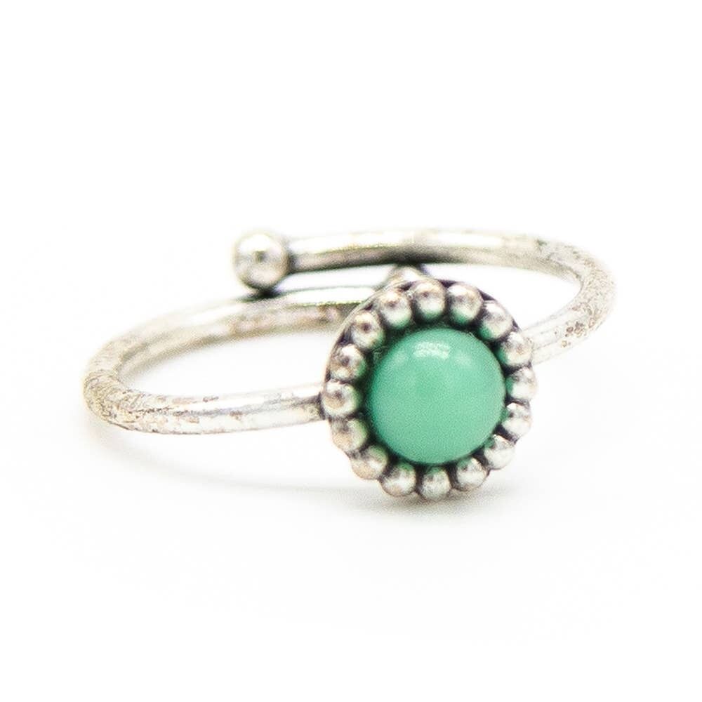 Bohemia Ring 06 - Anello minimalista con cabouchon in vetro