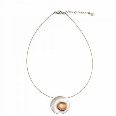 Classics necklace 16 with bicolor plate pendant