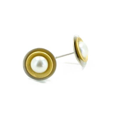 Boucle d'oreille Classics 02 en forme de bol, avec perle