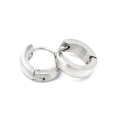 Stainless steel earring 01 matt hoops