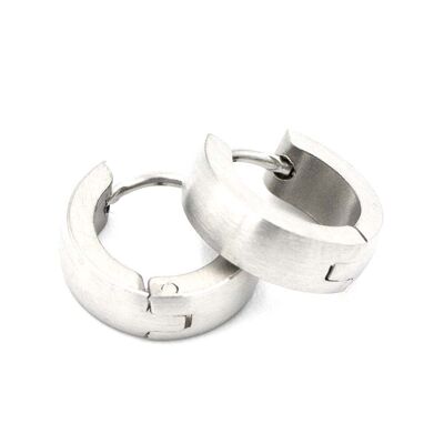 Stainless steel earring 02 matt hoops