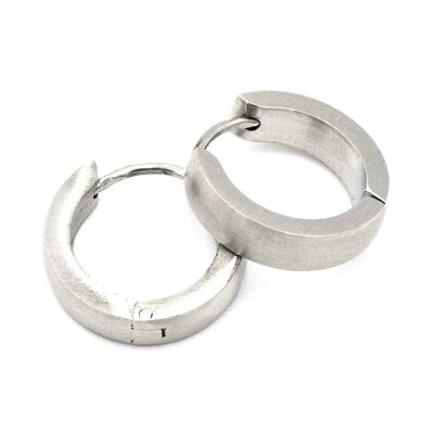 Stainless steel earring 03 matt hoops