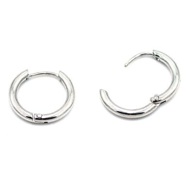 Stainless steel earring 05 shiny hoops