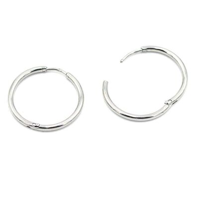 Stainless steel earring 06 shiny hoops