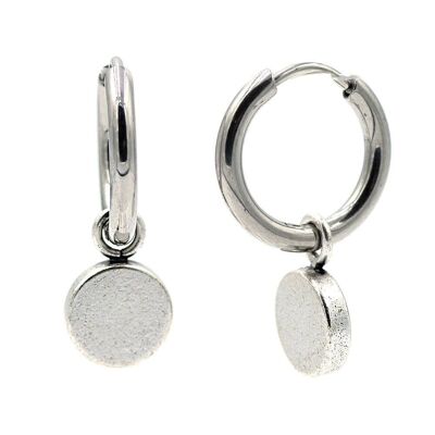 Stainless steel earring 07 hoops with pendant
