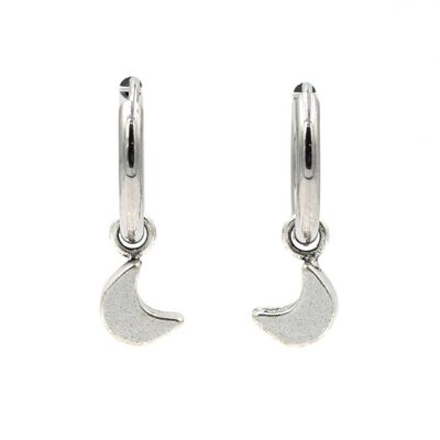 Stainless steel earring 08 hoops with pendant