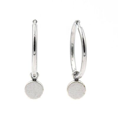 Stainless steel earring 10 hoops with pendant