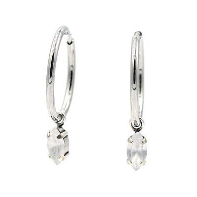 Stainless steel earring 15 hoops with pendant