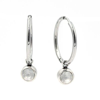 Stainless steel earring 16 hoops with pendant