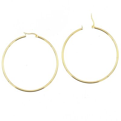 Stainless steel earring 25 - Large shiny hoops