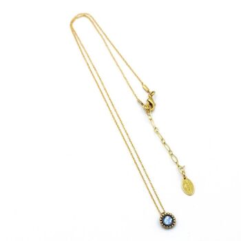 Flower Necklace 01 - Collier minimaliste avec pendentif en cristal 14