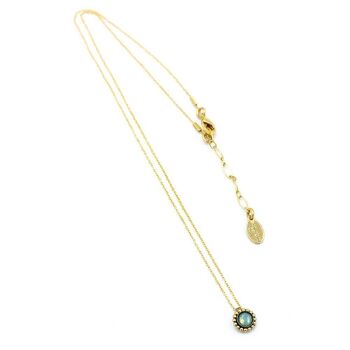 Flower Necklace 01 - Collier minimaliste avec pendentif en cristal 15