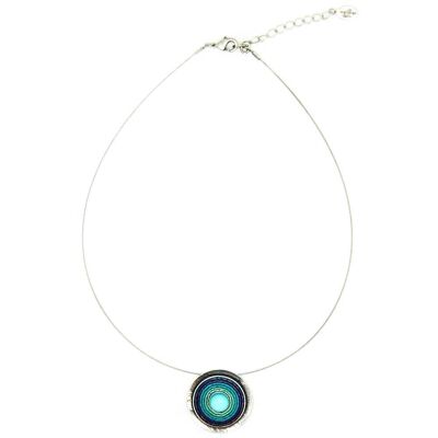 India Antik Necklace 02 Rope chain with colorful pendant