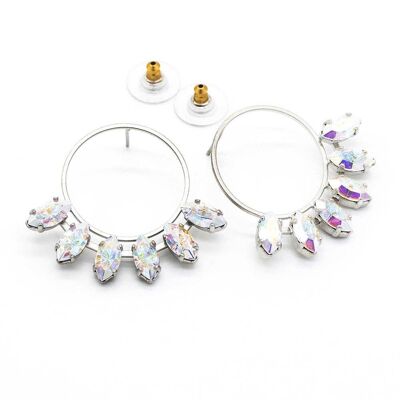 Navette Earring 03 Statement earring round, with crystals