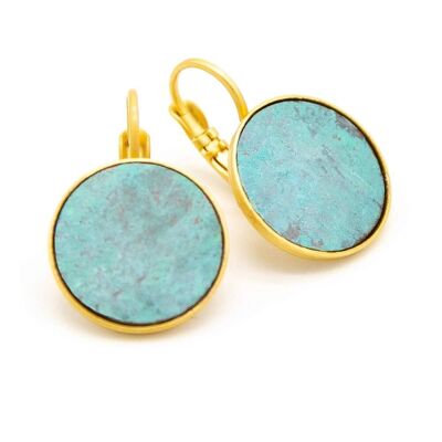 Patina Earring 01 Earrings with colored metal inlay