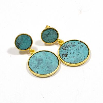 Patina Earring 02 2-piece stud earrings with colored plates