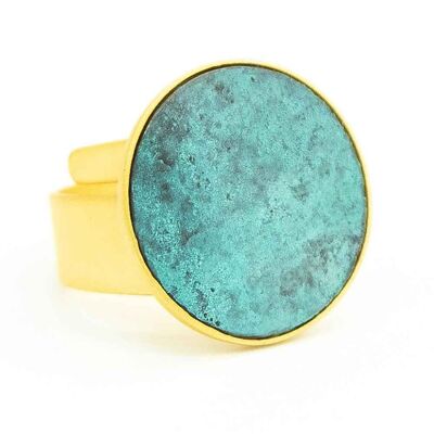 Patina Ring 02 Anello decorativo con intarsio in metallo colorato