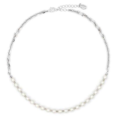Collana Perla 18 collana con filo di perle e catena