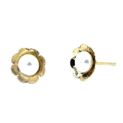 Perla earring 14 flower shape with pearl