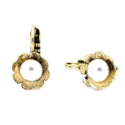 Perla earring 15 flower shape with pearl
