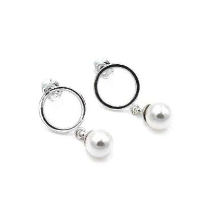 Perla earring 18 studs with metal part and pearl