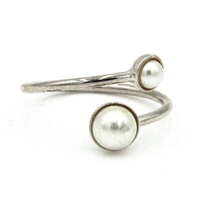 Perla Ring 04 adjustable size with 2 pearls