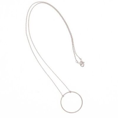 Collana Pura 18 Minimalista, con pendente a cerchio