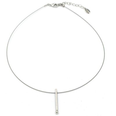Pura Chain 53 cadena tipo cable de acero con palos y perlas