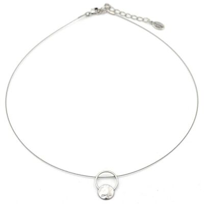 Pura necklace 55 with plate and circle pendant