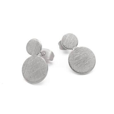Pura Earring 11 brushed double plate stud