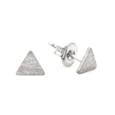 Pura earring 13 brushed stud in triangle shape