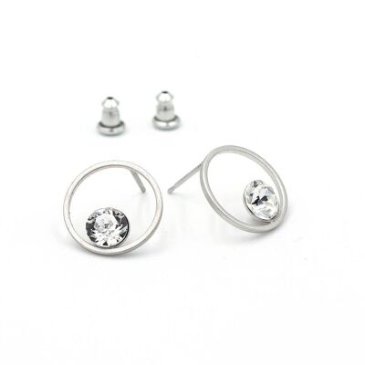 Pura Earring 30 Simple circle stud with crystal