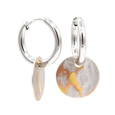Pura Recycled Earring 01 Hoops with plate pendant