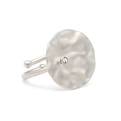 Basics Ring 15 - Minimalist plate ring with crystal