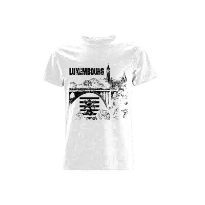 XL Weißes T-Shirt Bridge „Luxembourg“