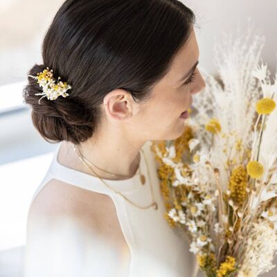 Marguerites fleurs séchées en épingle à cheveux
