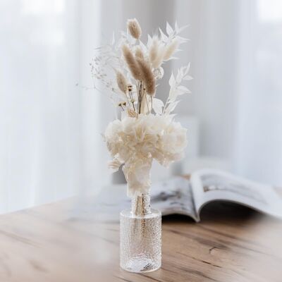 Trockenblumenstrauß Mini in Weiß: Nachhaltige Eleganz für besondere Anlässe