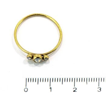 Basics Mini Ring 02 - Bague minimaliste avec 3 cristaux 3