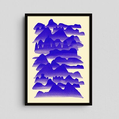 Impresión de arte Giclée - Montañas Azules - Fergus Hannant