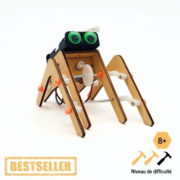 RoboPromeneur Jr, SpiderBot & SpiderBot 2.0  - Kit d'assemblage DIY en bois STEM 4