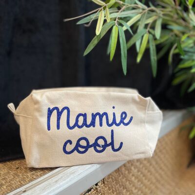 Trousse de toilette cube " Mamie cool"