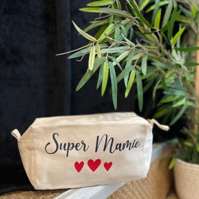 Trousse de toilette cube " Super Mamie"