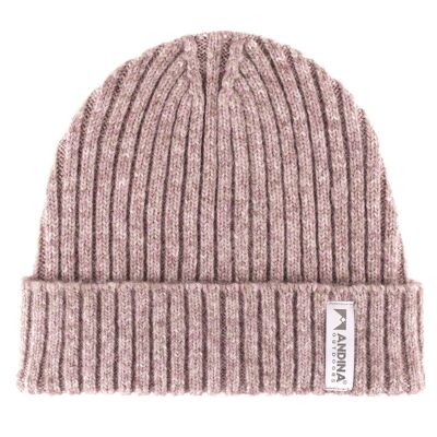 VIENTO Chapeau côtelé épais | Bonnet en alpaga et mérinos pour hommes et femmes, bonnet de sport unisexe, respirant -FUCHSIAI ANDINA OUTDOORS®
