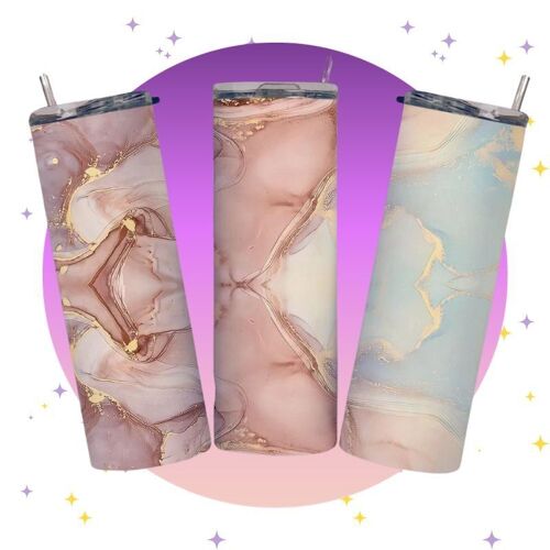 Pink & Blue Marbre - Gobelet thermos