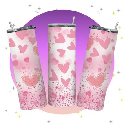 Pink Hearts - Thermosbecher