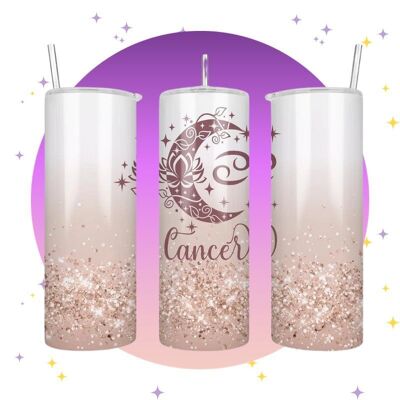 Cancro Glitter - Bicchiere termico