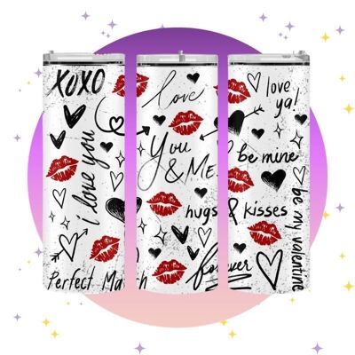 Red Lips Valentine's - Thermos tumbler